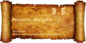 Meisels Bertold névjegykártya
